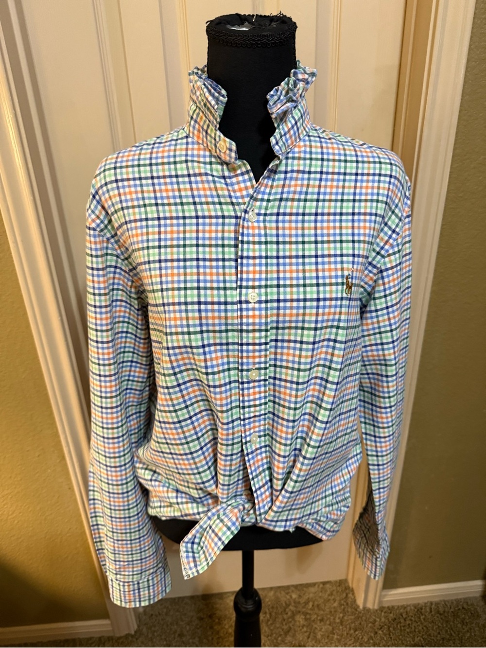 Upcycled Ralph Lauren Multicolor Check Button-Down Shirt